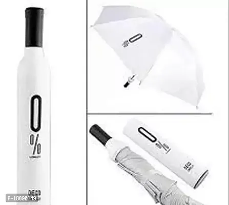 White Polyester Stylish Folding Plastic Wine Bottle Deco Umbrella-thumb0