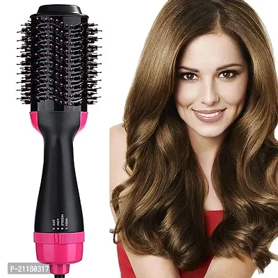 3 in1 Styling Brush Styler, Negative Ion Hair Straightener Curler Brush for All Hairstyle(black)-thumb0
