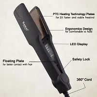 Temperature Control Professional Hair Straightener KM-329 (Black)-thumb1