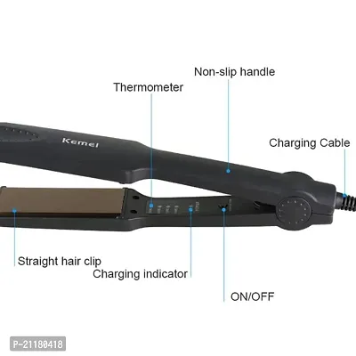 Temperature Control Professional Hair Straightener KM-329 (Black)-thumb3