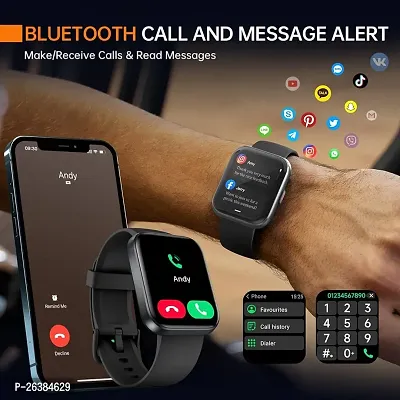 T-500 Smart Watch | Sleep Monitor | Distance Tracker | Calendaring | Sedentary Reminder | Text Messaging | Pedometer | Calorie Tracker | Heart Rate Monitor Smartwatch - (Black)#