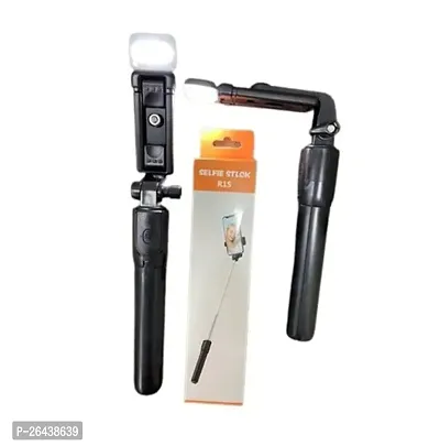 selfie stick Mini Selfie Stick Tripod, Phone Tripod with Fill Light 3 Modes 3 Brightness(pack of 1)-thumb2