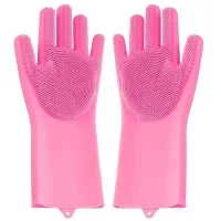 Gloves For Dishwashing and Pet Grooming Pack of 1 (Random Color )-thumb1