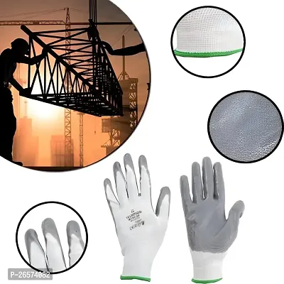 Anti Cutting Cut Resistant Hand Safety Gloves Cut-Proof, Rubber Grade Finishing for Women Kitchen Food Vegetables, Gardening Care, Industrial gloves (1 Grey, 1 orange gloves)-thumb3