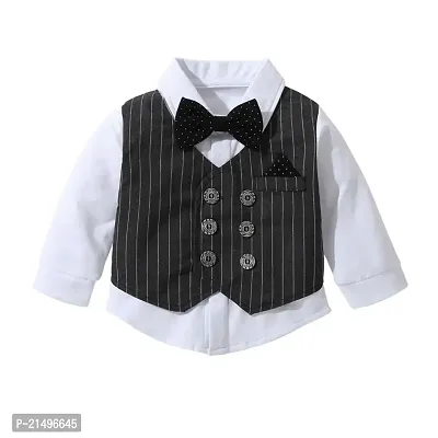 Rasayan Boy's Stylish White  Black Multicolour Top And Pant Casual Clothing Sets (12-18 Month, Black)-thumb3