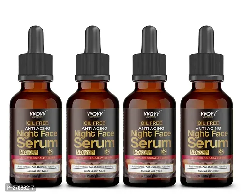 Anti Aging Night Face Serum - Oil Free - Anti Wrinkle, Anti Dullness, Reviving - No Parabens, Silicones And Color - 30Ml Pack Of 4-thumb0