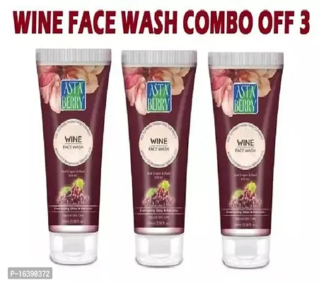 Asta Berry Wine Face wash Age Defining For Healthy Glow Skin Pack Of 3
