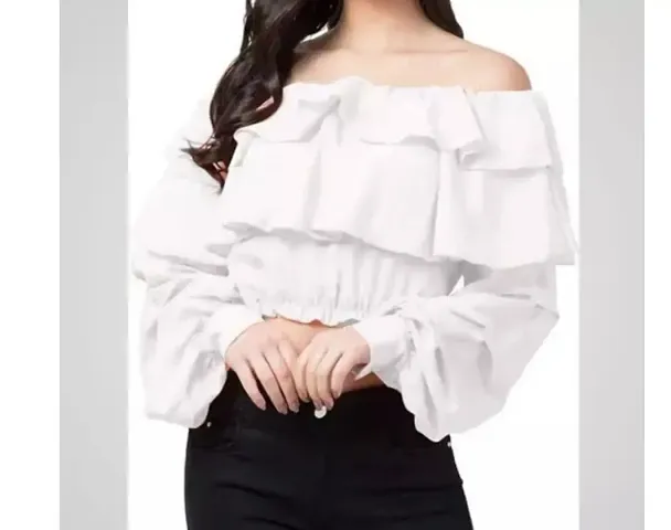 Rey Retails Casual Regular Sleeves Solid Women White Top Vol 1