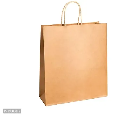 Paper Bags 9&times;3&times;9.5 (L&times;B&times;H) 10Bags, Paper Bags with Handles, Gift Bags, Brown Bags bulk, 150 GSM Thick Recycled Paper, Shopping bags, Merchandise Bags, Retail Bags, Party Bags (10)-thumb0