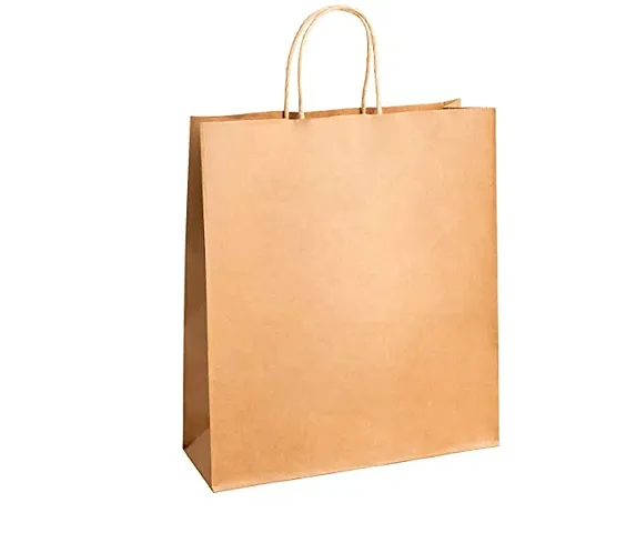 Paper Bags 9&times;3&times;9.5 (L&times;B&times;H) 10Bags, Paper Bags with Handles, Gift Bags, Brown Bags bulk, 150 GSM Thick Recycled Paper, Shopping bags, Merchandise Bags, Retail Bags, Party Bags (10)