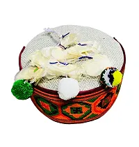 Traditional KULLU Cap with Flowers ON TOP (Malana Black, Free Size 7)-thumb1