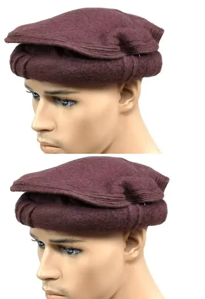 Unisex Himachal or Pahadi Kullu Cap/Topi- Combo of 2 (afgani Brown, 5)