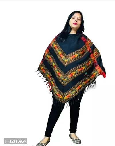 Stylish Women Woolen Poncho-thumb0