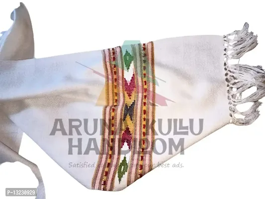 ARUNA KULLU HANDLOOM Men's and Women's Pure Woollen Hand Woven Kullu ( White )-thumb2