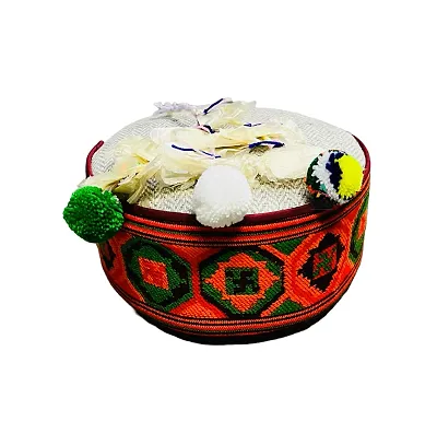 ARUNA KULLU HANDLOOM Traditional KULLU Cap with Flowers ON TOP