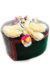 ARUNA KULLU HANDLOOM Traditional KULLU Cap with Flowers ON TOP-thumb2