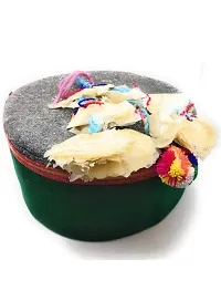 ARUNA KULLU HANDLOOM Traditional KULLU Cap with Flowers ON TOP-thumb3