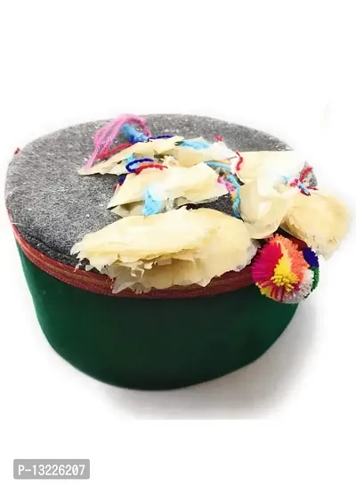 ARUNA KULLU HANDLOOM Traditional KULLU Cap with Flowers ON TOP-thumb4
