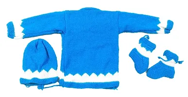 ARUNA KULLU HANDLOOM Unisex Wool Round Neck Sweater (72527221180_Blue_0-6 Months)-thumb1
