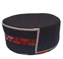ARUNA Unisex Wool Cap (72527210155_Black_Free Size)-thumb3