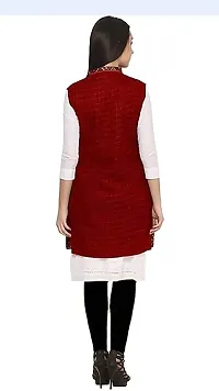 Red colored Kullu Woolen Winter Wear Long Jacket for Women-thumb1