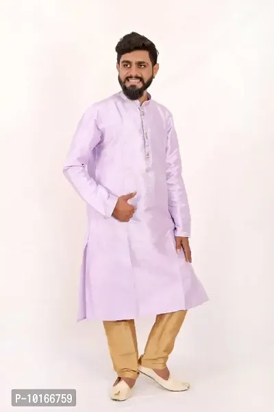 Classic Silk Printed Kurta Set for Men