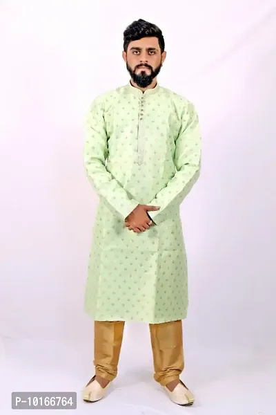 Classic Silk Printed Kurta Set for Men