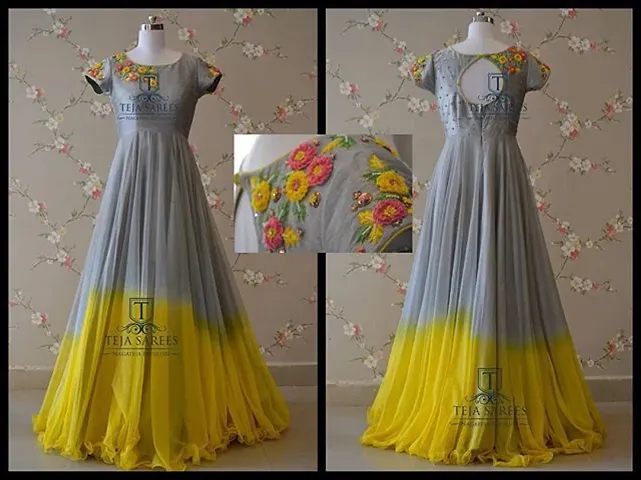 Hot Selling Cotton Silk Ethnic Gowns 