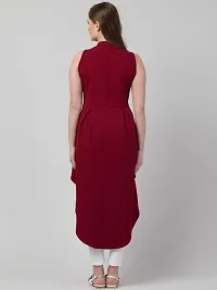 Stylish Red Cotton Blend Solid Dress For Women-thumb1