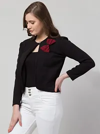 Casual Full Sleeve Solid Women Black Top-thumb2