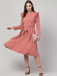 Women Fit and Flare Pink Dress-thumb2