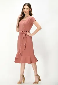 Women Fit and Flare Pink Dress-thumb2
