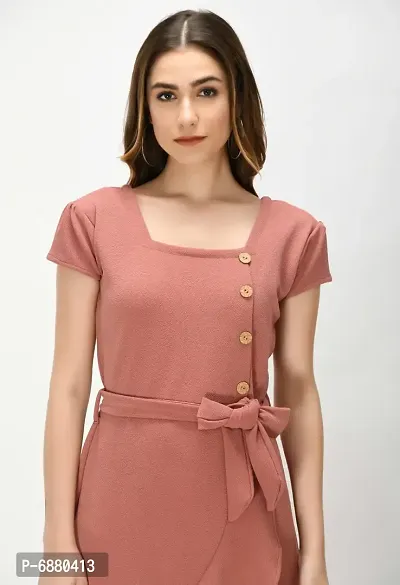 Women Fit and Flare Pink Dress-thumb4