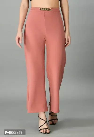 Regular Fit Women Pink Trousers