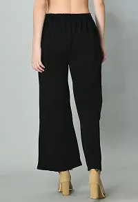 Regular Fit Women Black Trousers-thumb2