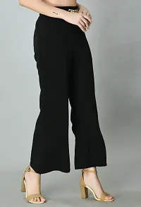 Regular Fit Women Black Trousers-thumb3