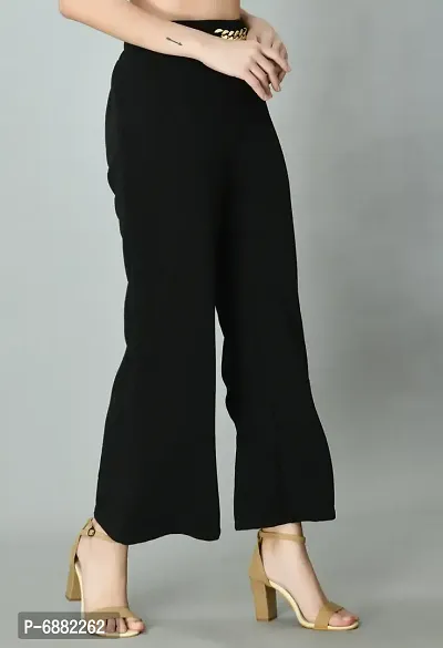 Regular Fit Women Black Trousers-thumb4