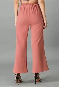 Flared Women Pink Trousers-thumb1