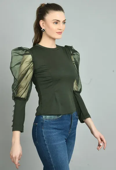 Casual 3/4 Sleeve Solid Women Top