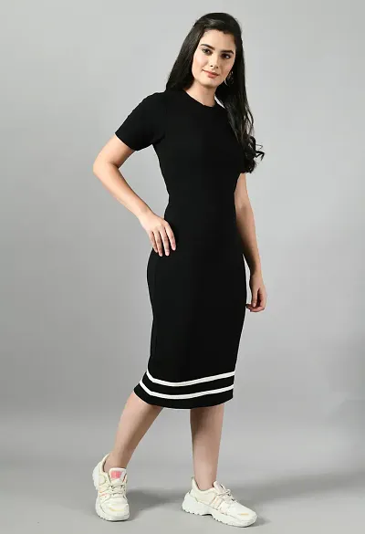 Solid Partywear Dress for Women