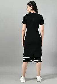 Trendy Polyester Black Solid Dress For Women-thumb1