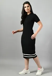 Trendy Polyester Black Solid Dress For Women-thumb3