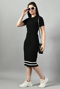 Trendy Polyester Black Solid Dress For Women-thumb4