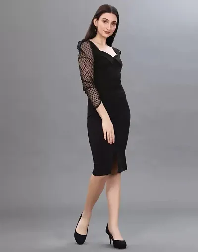 Stylish Blend Solid Dress For Women