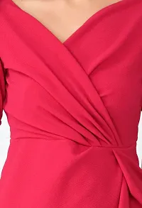SFOTY Women's Puff Sleeve V-Neck Bodycon Casual Mini Dress-thumb4