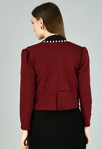 Stylish Maroon Polyester Solid Shrugs For Women-thumb1