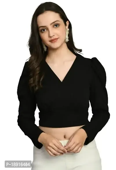 SFOTY Women Casual Full Sleeve Black Top