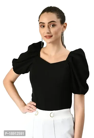 SFOTYWomen's Casual V-Neck Short Sleeves Crop Top