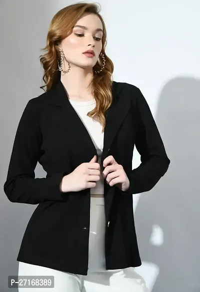 Stylish Black Polyester Solid Shrugs For Women-thumb0
