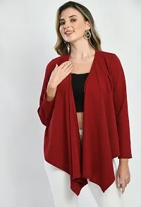 Stylish Maroon Polyester Solid Shrugs For Women-thumb2